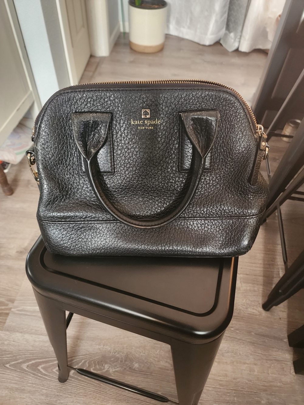 Kate Spade Black Pebbled Leather Satchel
